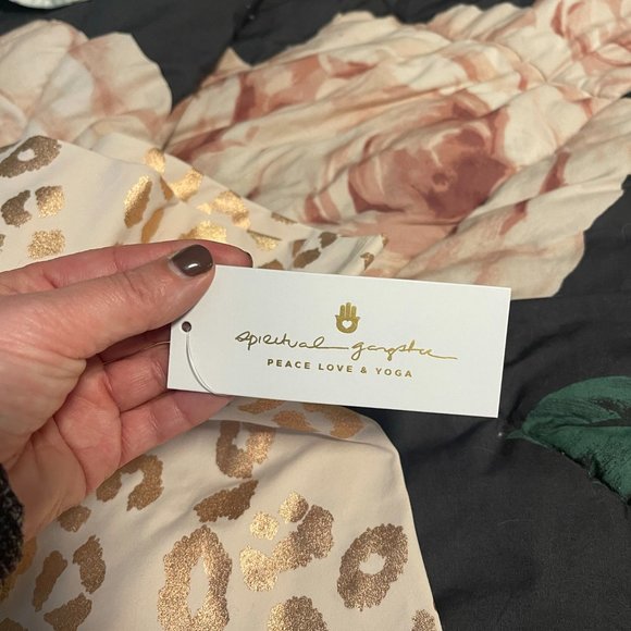 NWT! Spiritual Gangster Lux Cheetah High Waist Leggings, Pink & Gold, Small - Picture 10 of 10